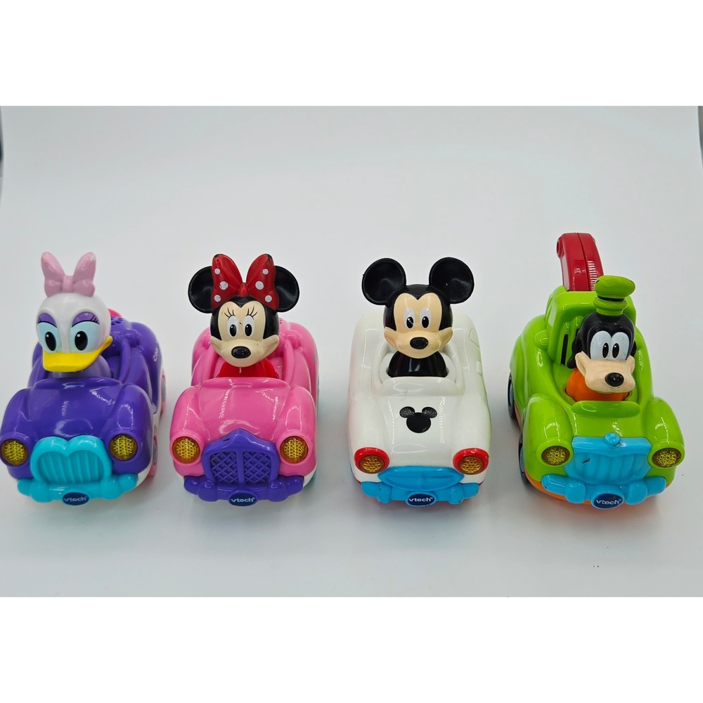 VTech Go Go Smart Wheels Disney Mickey Minnie Daisy Goofy Toy Car Set of 4